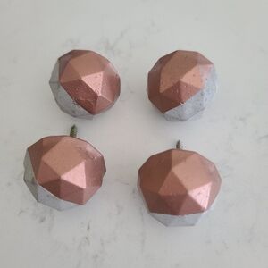 Geometric Copper and Gray Concrete Knobs
